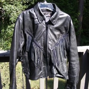 Fringed Black Leather Jacket Bikers Leather Stuff